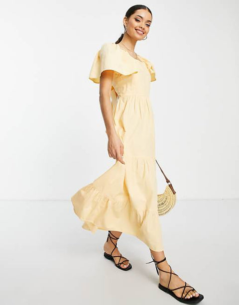 Miss Selfridge Women's Yellow Off-Shoulder Dress |Miss Selfridge in Lebanon