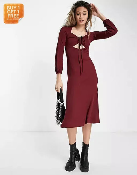 Topshop Women's Burgundy Dress ANF860