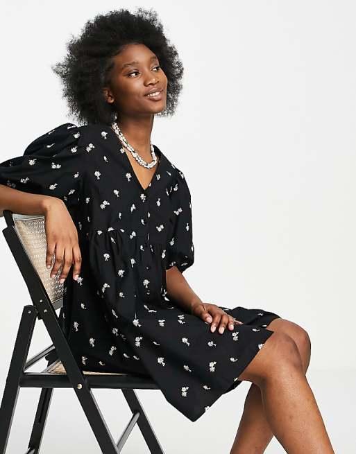 Miss Selfridge Women's Black Smock Dress ANF3358