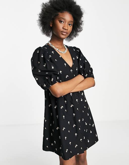 Miss Selfridge Women's Black Smock Dress ANF3358