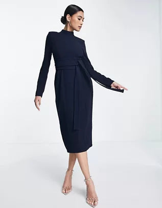 ASOS DESIGN Women's Navy Blue Dress ANF770