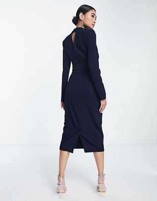 ASOS DESIGN Women's Navy Blue Dress ANF770