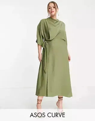 Asos Design Women's Khaki Dress ANF901