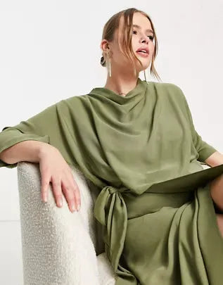 Asos Design Women's Khaki Dress ANF901