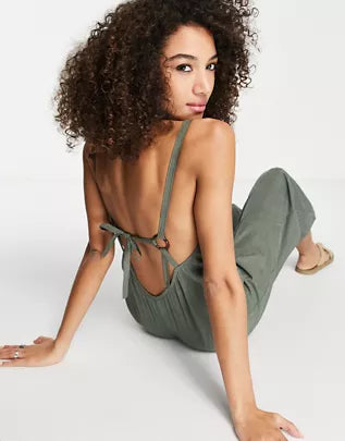 Asos Design Women's Khaki Jumpsuit ANF890