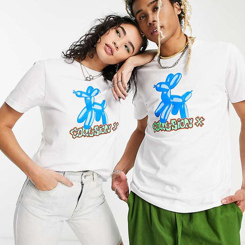 Collusion Unisex White T-Shirt ANF3379