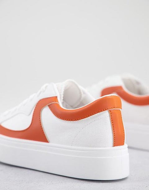 Topshop Women's Orange Lace Up Trainer  Sneakers ANS1027