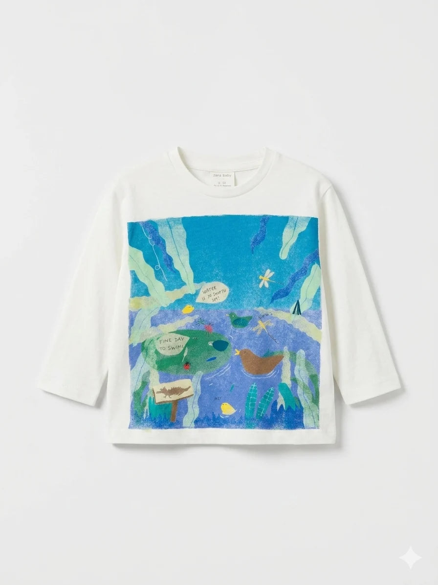 Zara Baby Girl's White Printed Blouse | Zara In Lebanon
