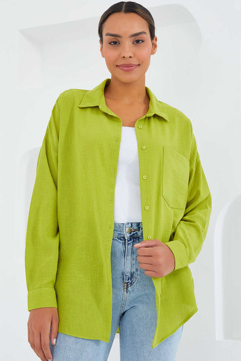 Big Dart Women's Light Green Long Sleeve Shirt | Big Dart In Lebanon