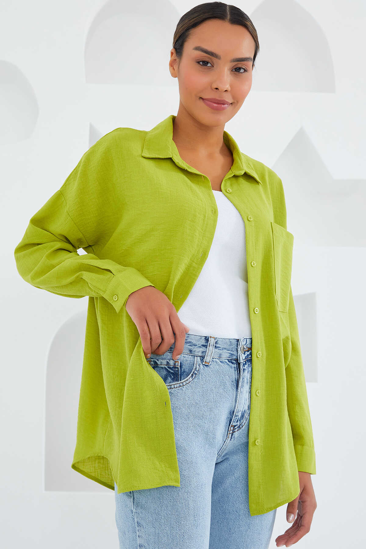 Big Dart Women's Light Green Long Sleeve Shirt | Big Dart In Lebanon
