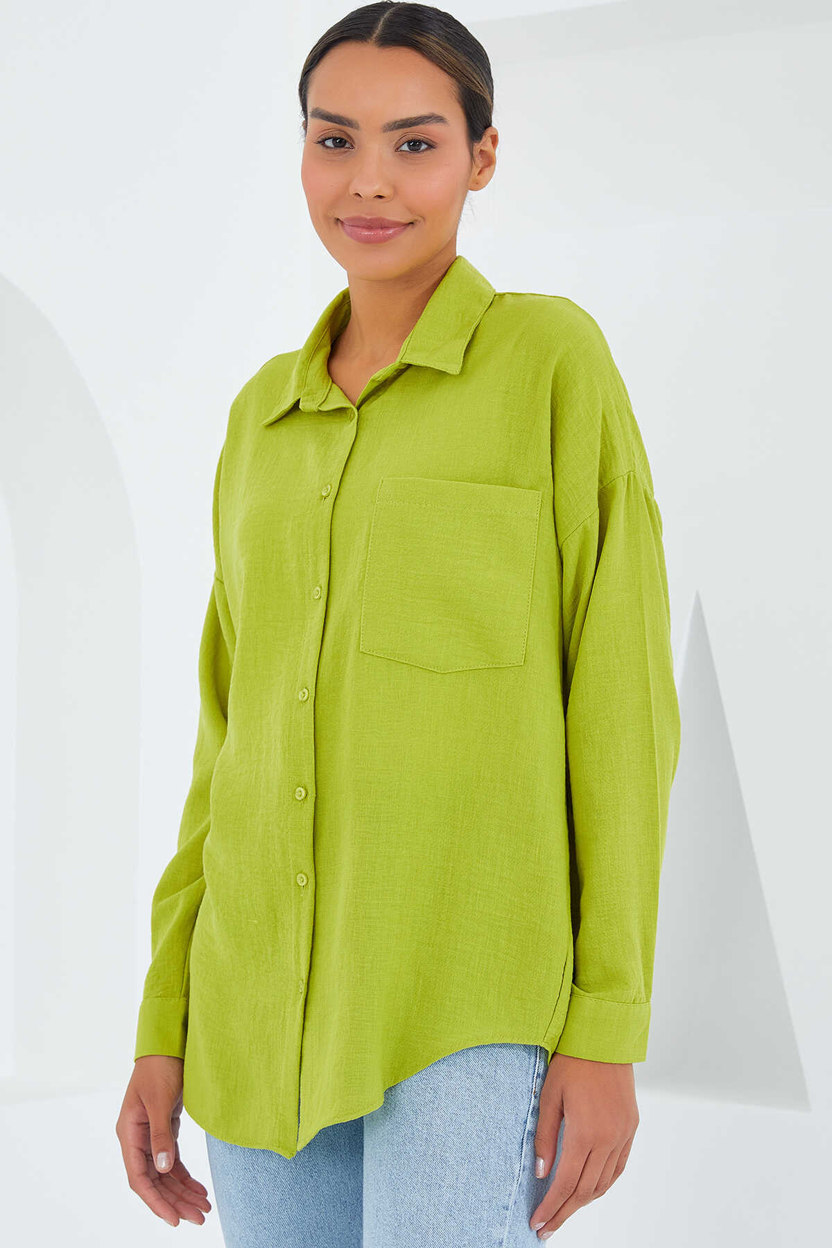 Big Dart Women's Light Green Long Sleeve Shirt | Big Dart In Lebanon