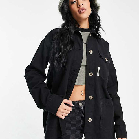 TopShop Women's Black Tall Oversized Jacket ANF47