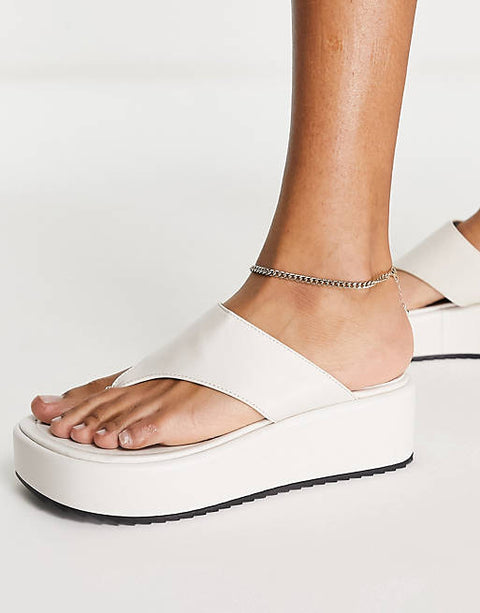 ASOS Design Women's Off White Slipper ANS274(shoes 59)