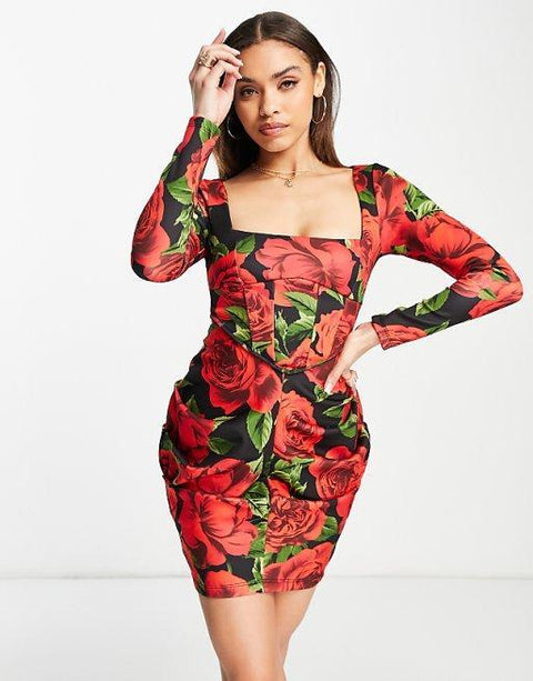 Asos Design Women's Multicolor Dress ANF3087