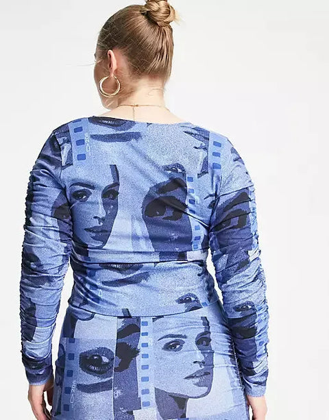 Asos Design Women's Blue Blouse ANF731
