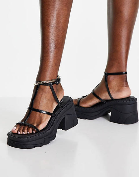 TopShop  Women's Black Sandal ANS421(SHOES 53) SHR