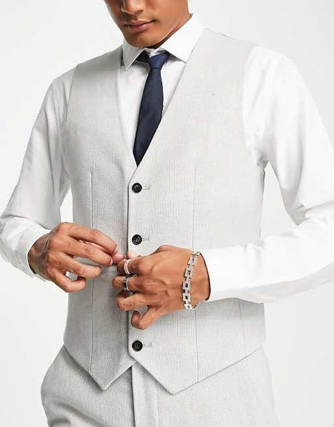 Asos Design Men's Gray Vest ANF2279