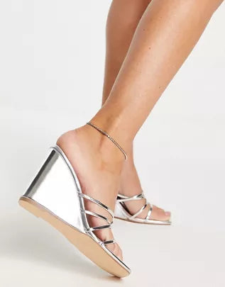 Topshop Women's Silver Heel ANS635