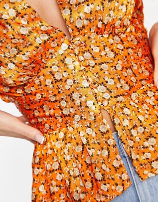 Topshop Women's Orange Blouse ANF647