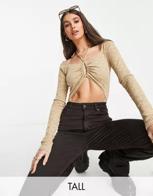 Topshop Women's Light Khaki Blouse ANF656