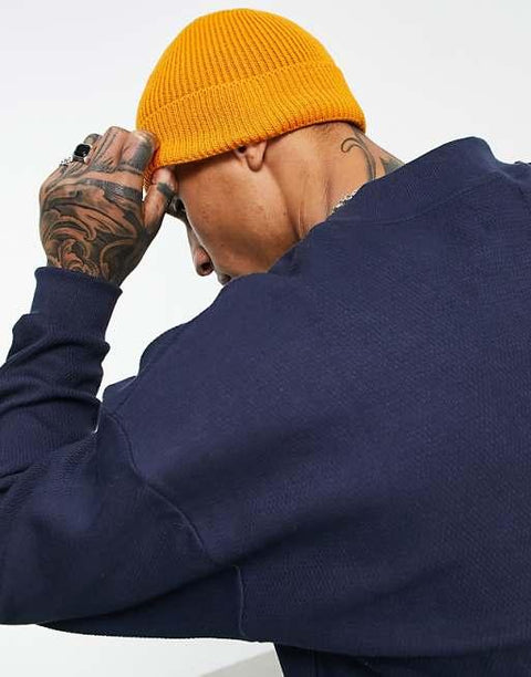 Asos Design Men's Mustard Beanie ANA118