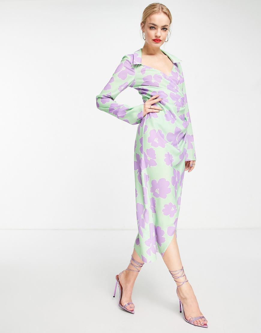 Asos Design Women's Multicolor Long Dress ANF2893