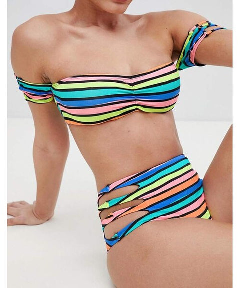 Bershka Women's Multicolor Bikini Top 4238/636/800 (FL55)