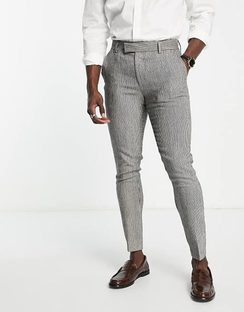 Asos Design Men's Grey Wool Suit Trouser ANF2308