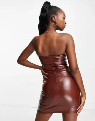 ASYOU Women's Brown Dress ANF1047