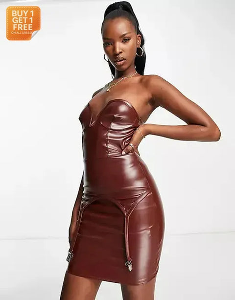 ASYOU Women's Brown Dress ANF1047
