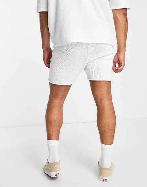 Asos Design Men's White Knitted Shorts ANF2492