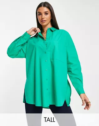 Topshop Women's Green Shirt ANF1595