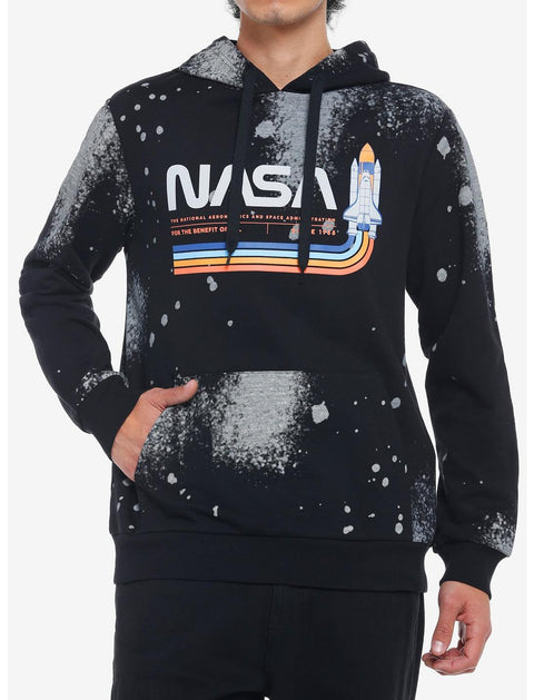 Hybrid Men's Black Multi Nasa Tie Dye Long Sleeves Hoodie|Hybrid In Lebanon