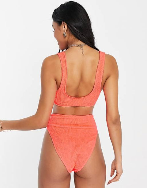 Asos Design Women's Neon Coral Bikini Bottom ANF2906