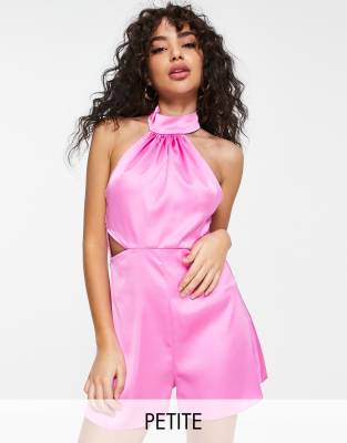Miss Selfridge Women's Pink Satin Romper ANF3445