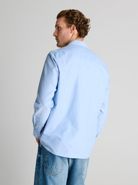 Sinsay Men's Pale Blue Regular Fit Cotton Long Sleeve Shirt|Sinsay In Lebanon