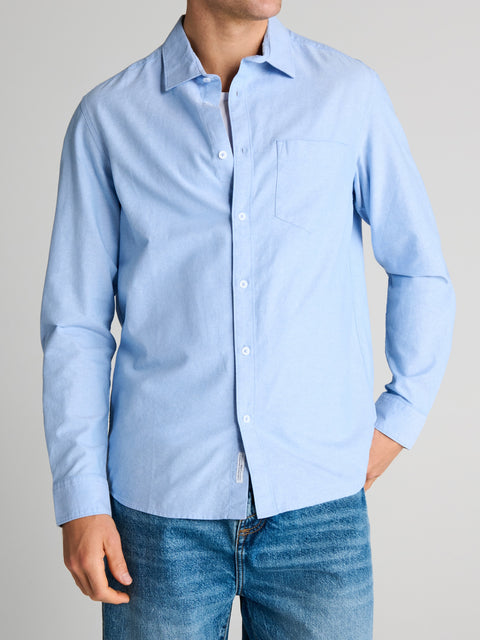 Sinsay Men's Pale Blue Regular Fit Cotton Long Sleeve Shirt|Sinsay In Lebanon