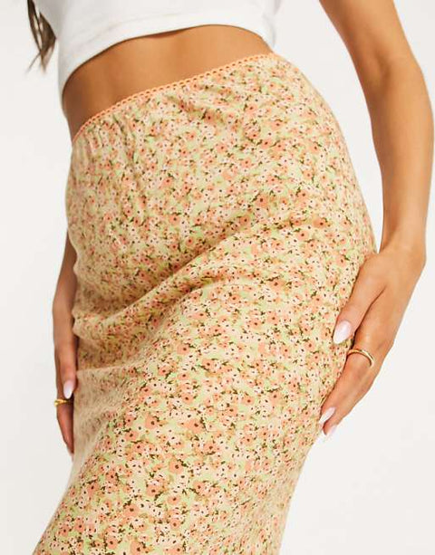 ASOS Design Women's Multicolor Maternity Long Skirt ANF3103