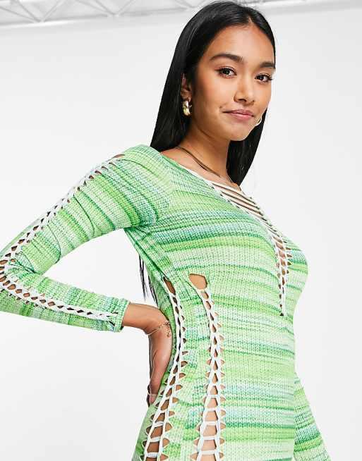 Asos Design Women's Green Knitted Dress ANF2649