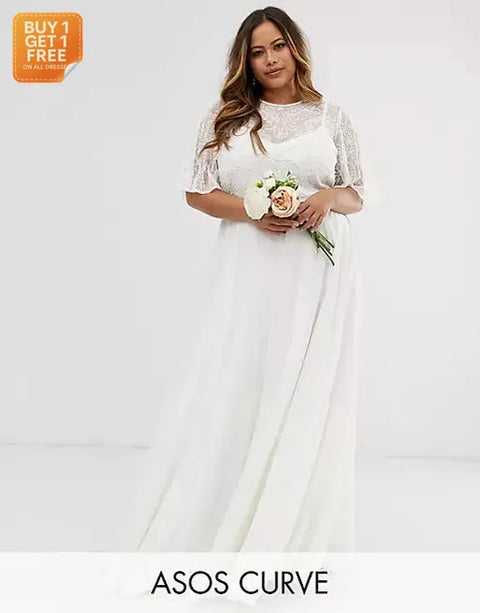 Asos Design Curve Women's White Dress ANF912