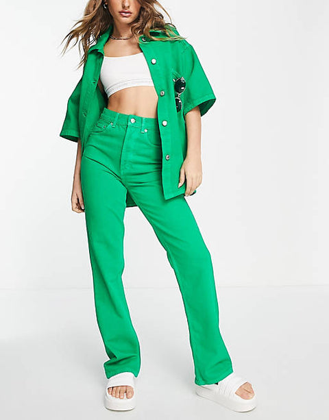 Topshop Women's Green Jeans ANF608 (LR79)