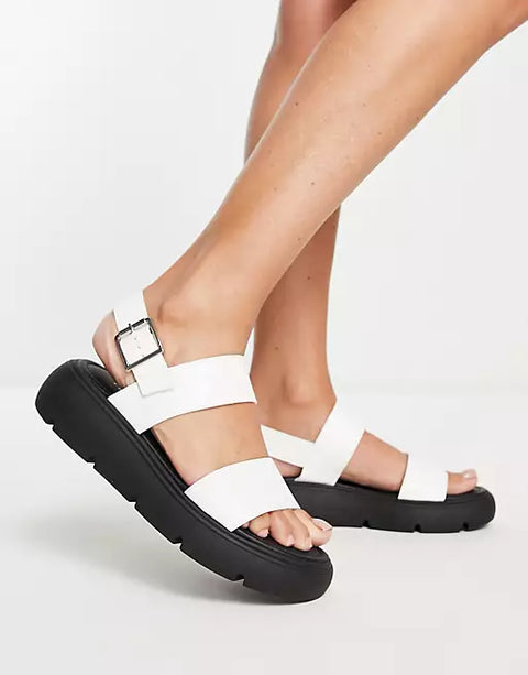Topshop Women's White Sandal ANS521