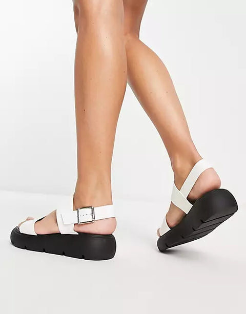 Topshop Women's White Sandal ANS521