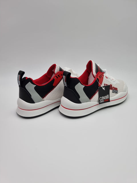 Cavalli Class Sport Men's White & Red Sneakers | Cavalli Class Sport In Lebanon
