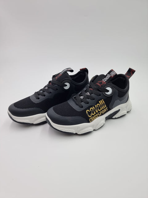 Cavalli Class Sport Men's Black & White Roberto Sneakers |Cavalli Class Sport In Lebanon