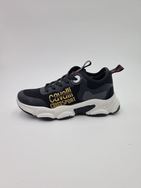Cavalli Class Sport Men's Black & White Roberto Sneakers |Cavalli Class Sport In Lebanon