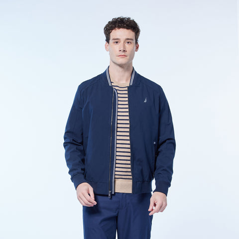 Nautica Men's Navy Solid Water Resistant Jacket | Nautica In Lebanon