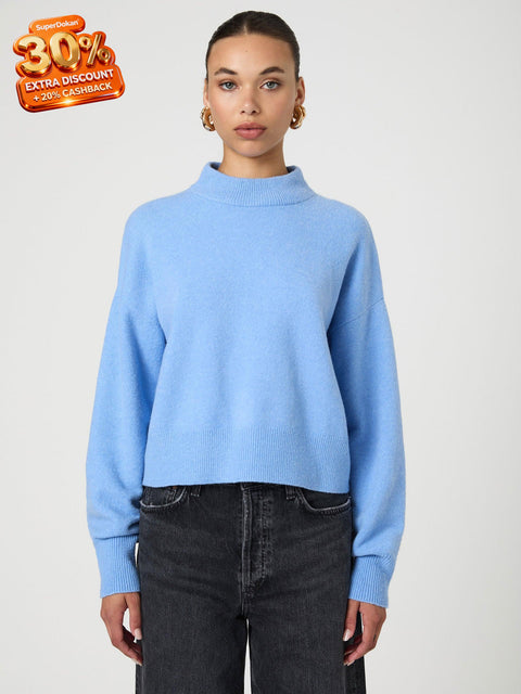 French Connection Women's Blue Mock Neck Sweater | French Connection In Lebanon