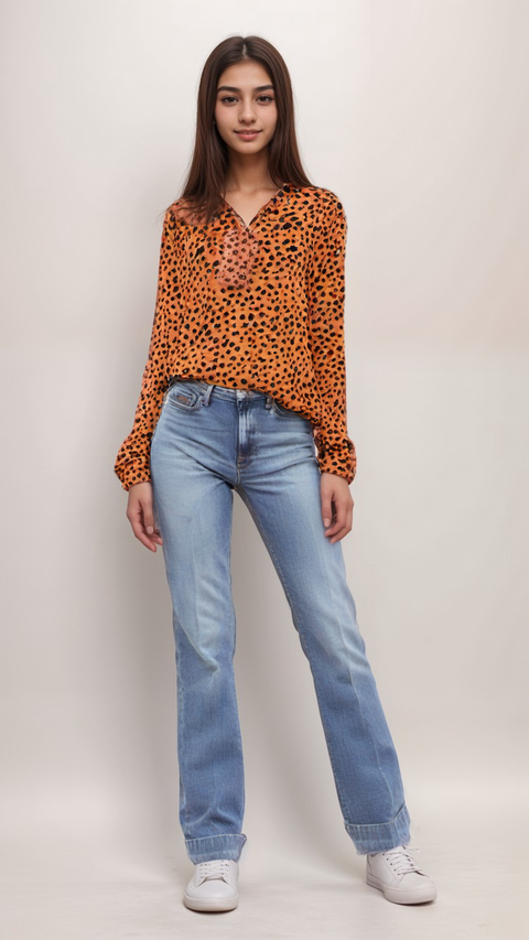 S.Oliver Girl's Coral Long-Sleeve Printed Blouse SOL486