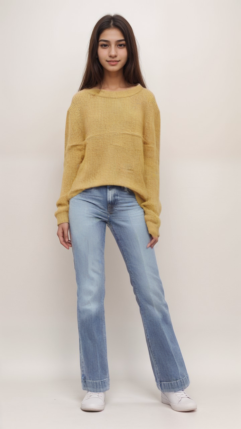 S.Oliver Girl's Mustard Long-Sleeve Wool Blouse SOL488